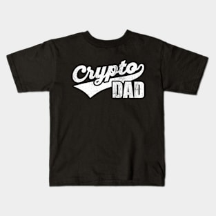 Crypto Dad Cool Vintage Athletic Father's Day Kids T-Shirt